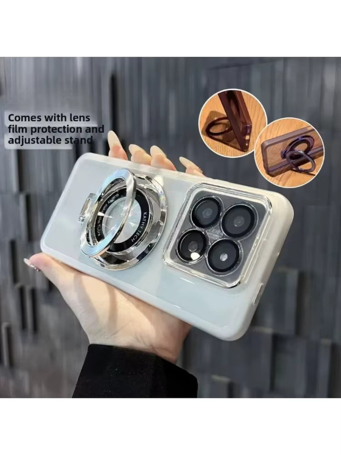 Stoßfeste transparente TPU-Handyhülle mit magnetischer Halterung und Linsenschutz für Xiaomi 17T Pro, 15T, 14T und 17 Pro Max in Lila - Bild 2