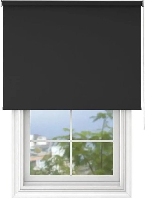 Deco-Raum Tageslicht-Rollo Basic semi-transparent Schwarz B: 70 cm, H: 150 cm - Bild 1