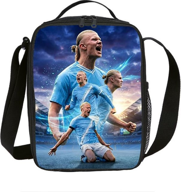 Isolierte Lunchbox mit Haaland Fußballstar Motiv in Blau von Fancy Style Studio, auslaufsicher und thermisch isoliert - Bild 1