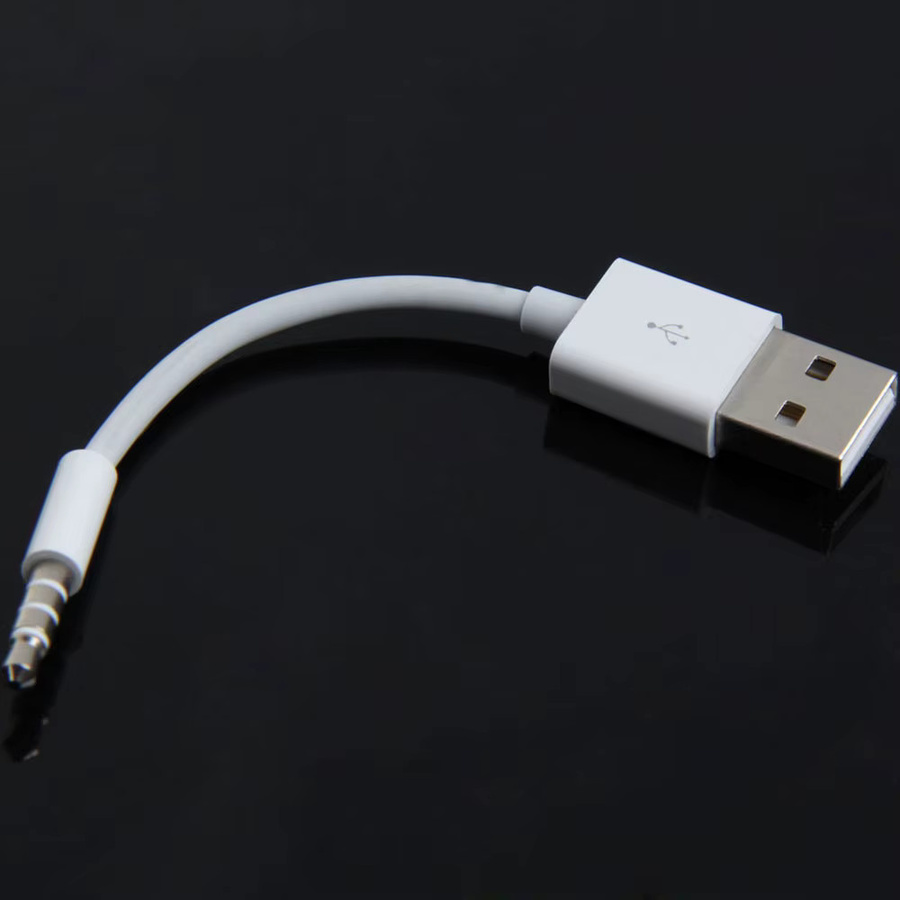 APWIKOGER USB auf 3,5mm Klinke Sync und Audio Datenkabel für iPod Shuffle 3. und 4. Generation, Weiß - Bild 2