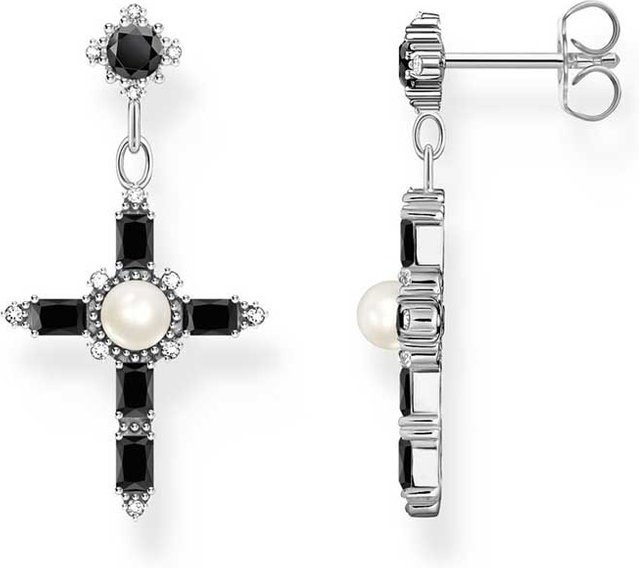 Thomas Sabo Ohrringe, 925 Silber, schwarz, Damen - Bild 1