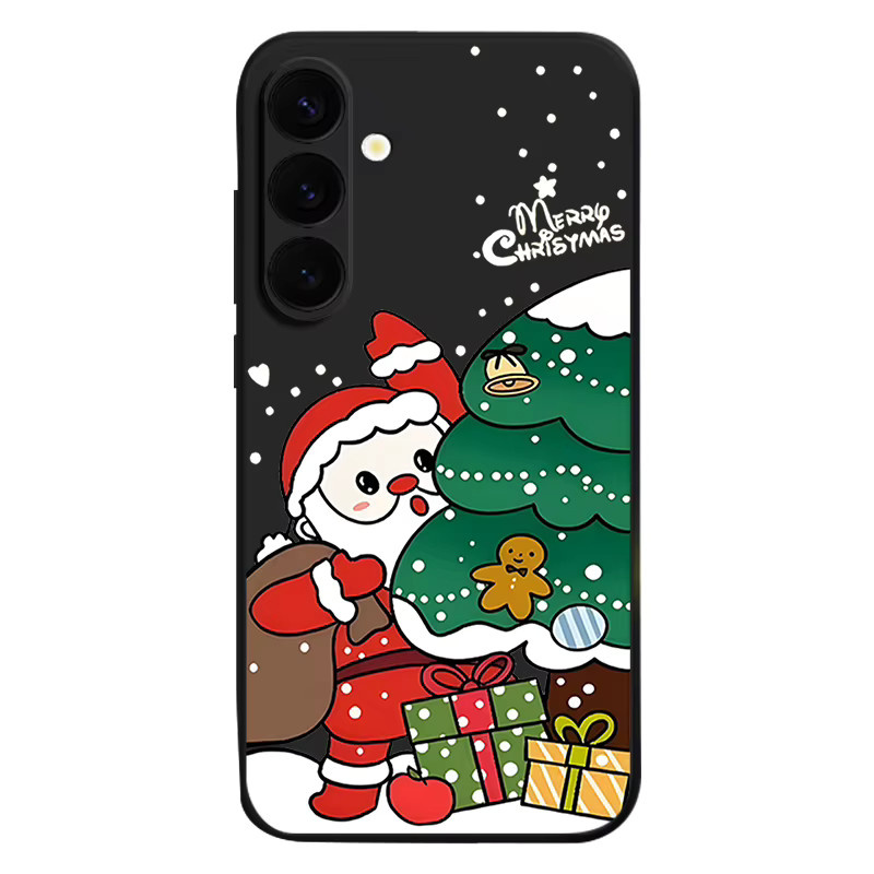 Samsung TPU Handyhülle mit Weihnachtsbaum-Muster und Lanyard für Galaxy S23 in Beige und Weiß - Bild 3