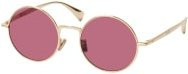 Kenzo KZ 40173 U Sonnenbrille, Rund, Vollrand, Metall, Unisex, Gold, Purple, Pink - Bild 1