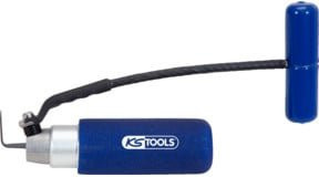 KS Tools Ziehmesser mit Schnellwechselsystem aus Aluminium in Blau mit 25mm Snap-Off Klinge und Retractable Funktion, Länge: 130 mm - Bild 1