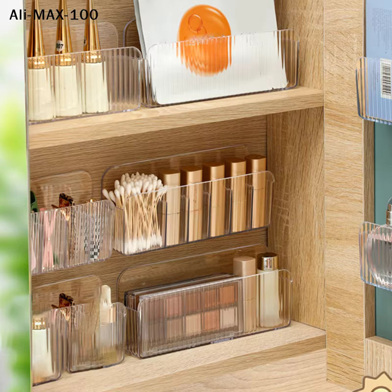 Hoeaden Spiegelschrank-Aufbewahrungsbox für das Badezimmer, transparente Wandmontage ohne Bohren mit Trennwänden und internen Regalen - Bild 2