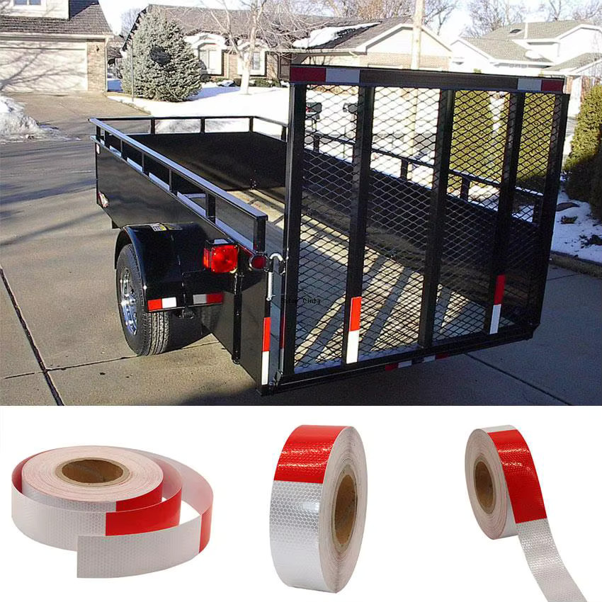 Reflektierendes Warnband Satop Cinta in Weiß und Rot, Breite: 5 cm, Länge: 50 m - Bild 5