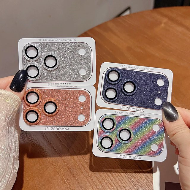 Glitzernder Kameralinsenschutz für iPhone 17 Pro Max in Multicolour als kratzfeste Schutzfolie für deine Handykamera - Bild 1