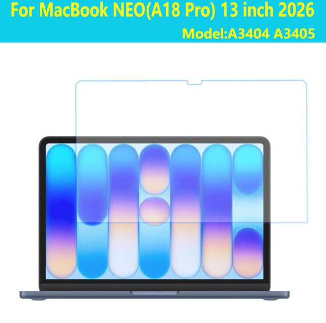Apple MacBook NEO A18 Pro 13 Zoll Displayschutzfolie aus gehärtetem Glas, transparent - Bild 1