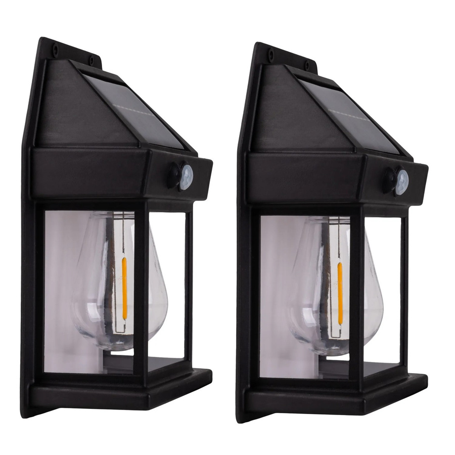 Näve Mira LED-Solar-Außenwandleuchten 2er-Set Schwarz, B/H/T: 17 x 12 x 5,8 cm - Bild 2