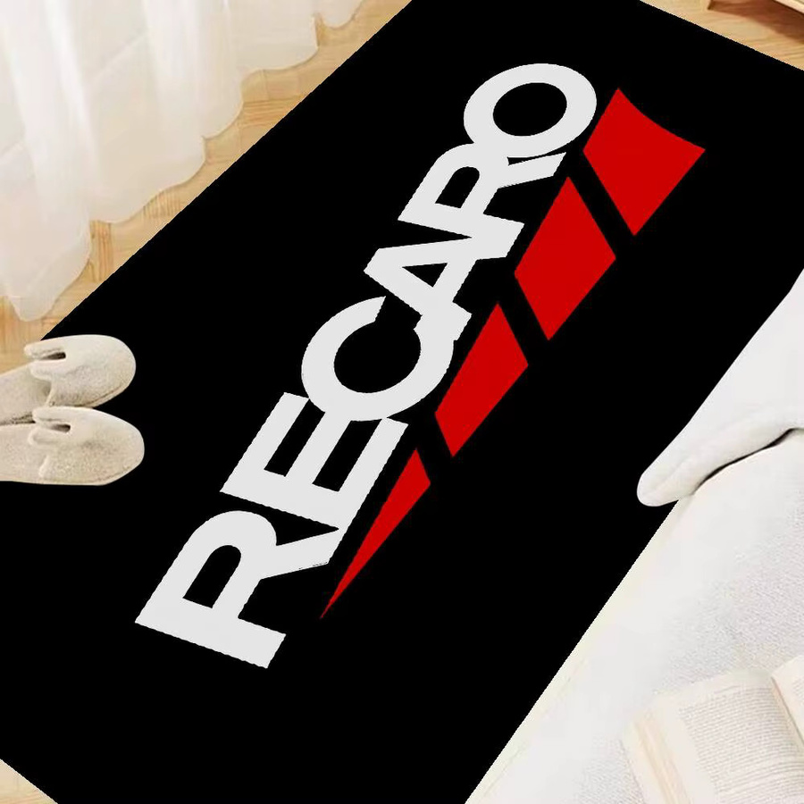 Recaros Logo-Raummatte in Schwarz, rutschfest und wasserabsorbierend mit Streifenmuster - Bild 3