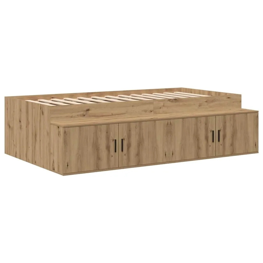 vidaXL Bettrahmen mit Stauraum und Schubladen in Artisan-Eiche, Farbe Braun, B/H: 80 x 203 cm - Bild 2