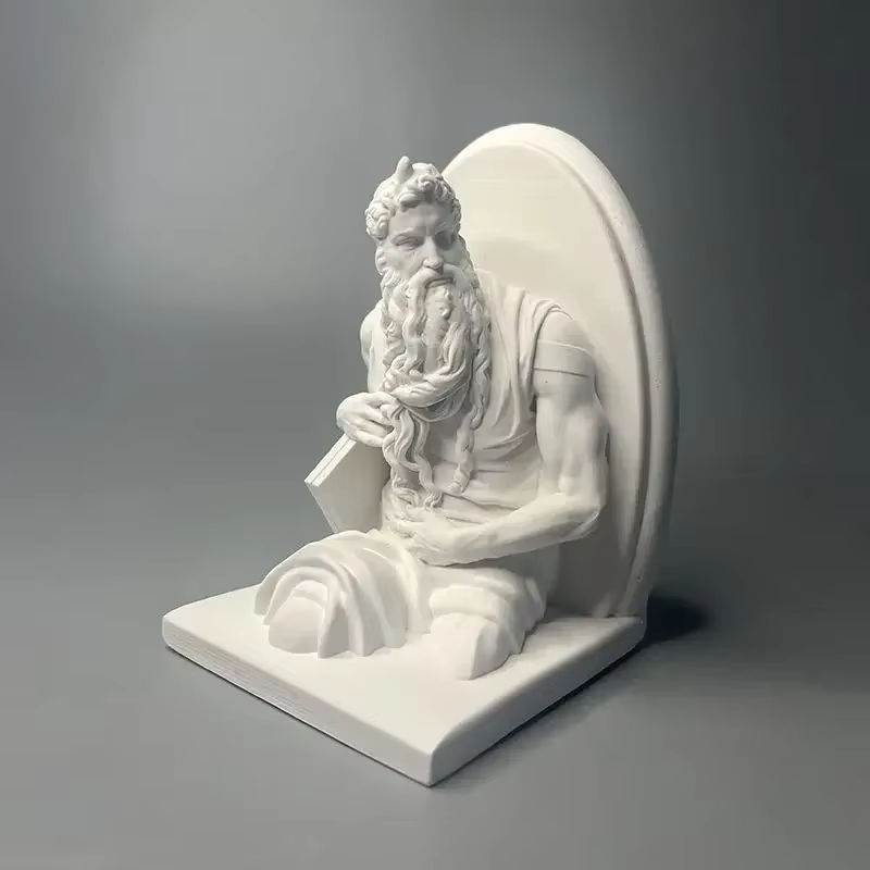 Moses Figur Skulptur aus Gips in Weiß als dekoratives Kunstwerk für dein Home Living - Bild 5
