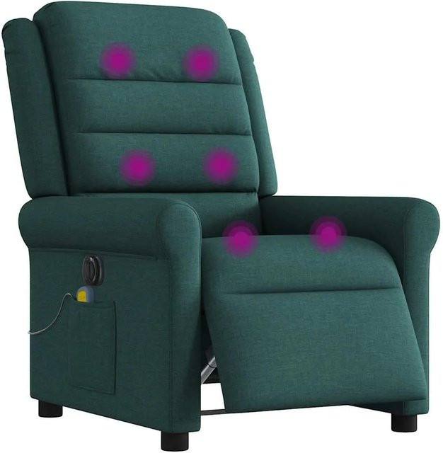 vidaXL Elektrischer Massagesessel in Dunkelgrün mit Stoffbezug, H x B x T: 102,5 x 91,5 x 73 cm - Bild 1