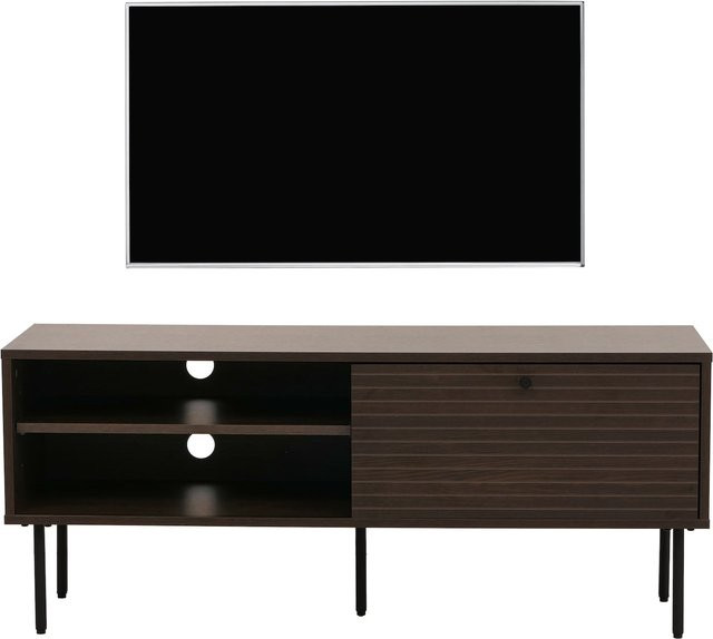 MCW TV-Rack MCW-N78 Lowboard im skandinavischen Stil aus Metall und Holz in Dunkelbraun, B/T/H: 120 x 40 x 50 cm - Bild 1