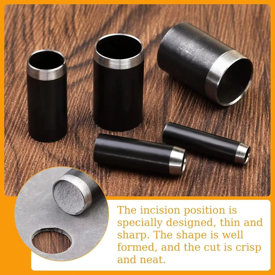 15-teiliges Leder-Kreisschneider-Werkzeug-Set mit Aufbewahrungsbox, Hohlstanzer und Cutter-Werkzeug für Lederhandwerk, 1–15 mm - Bild 2