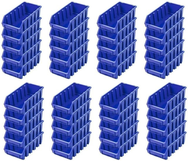 PROREGAL SuperSparSet 40 Sichtlagerboxen aus Polypropylen in Blau, H x B x T: 7,5 x 11,6 x 21,2 cm - Bild 1