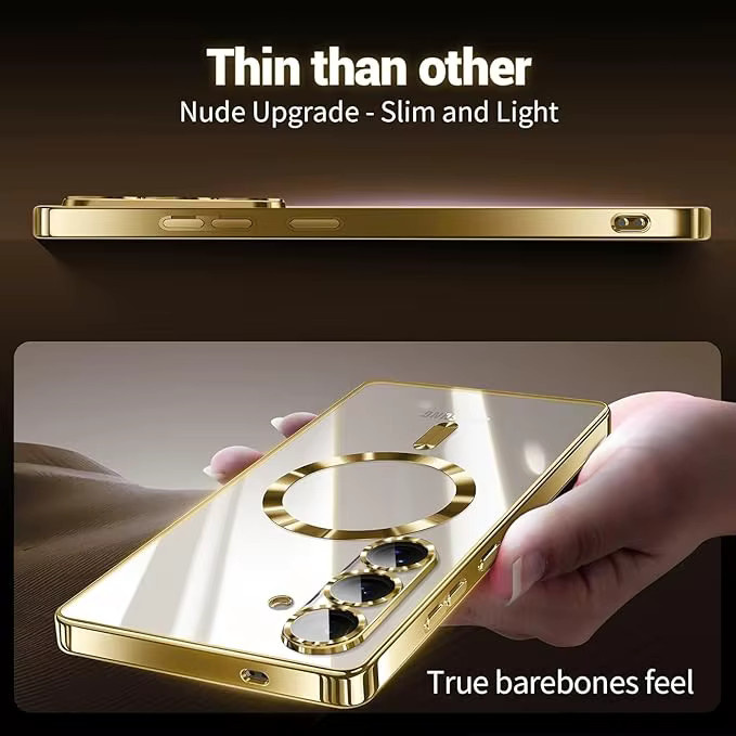 Transparente Luxus-Plating Schutzhülle aus weichem TPU mit Magnetverschluss und Kameraschutz für Samsung Galaxy A57 und Galaxy A17 in Blau - Bild 2