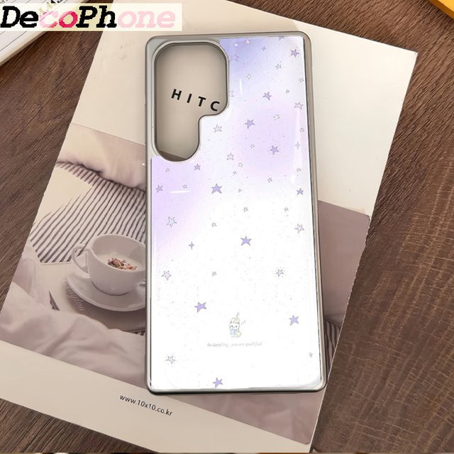 Sturzsichere Samsung Galaxy Handyhülle mit lila Sternen aus Epoxy für Samsung Galaxy S23 S24 S25 S26 Plus FE Ultra Edge - Bild 1