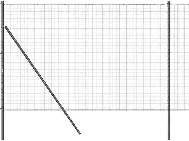 vidaXL Zaun mit Pfosten aus Stahl in Grau, Höhe: 150 cm, Länge: 10 m - Bild 1