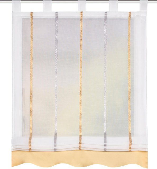 Raffrollo Voile von Heine Home in Gelb und Transparent mit Streifenmuster, Breite: 140 cm - Bild 1