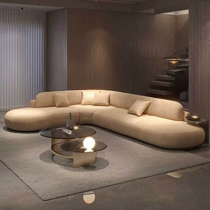 DUTRIEUX Ecksofa in U-Form aus Stoff in Beige mit passenden Kissen für dein Wohnzimmer - Bild 2