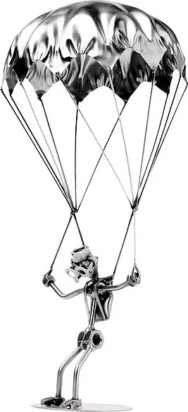 Schraubenmännchen Fallschirmspringer von Hinz & Kunst aus Metall in Silber - Bild 1