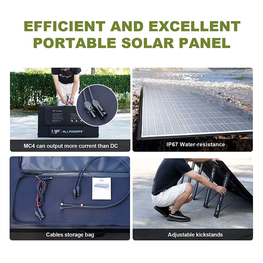 ALLPOWERS Tragbares Solarpanel wasserdicht für Outdoor-Camping und Wohnmobil - Bild 5