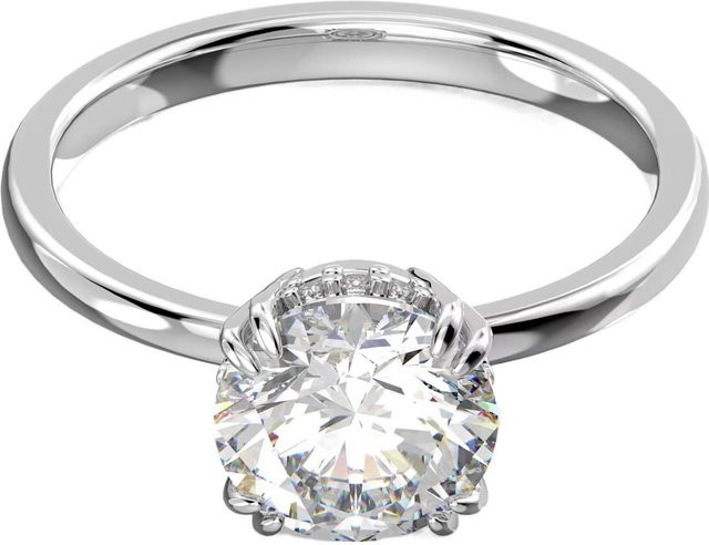 Swarovski Ring, Rhodinierter Prinzessschliff, Weiß, Kristall, Damen - Bild 1