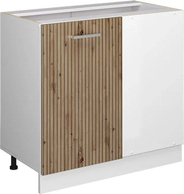 Vicco Eckunterschrank R-Line Küchenschrank in Artisan-Eiche und Weiß, B/T/H: 86 x 46 x 81,6 cm - Bild 1