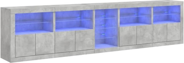 vidaXL Sideboard modern in Betongrau mit integrierter LED-Beleuchtung, B/T/H: 283 x 37 x 67 cm - Bild 1