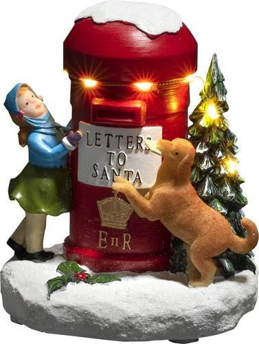 Konstsmide LED-Szenerie Briefkasten mit Mädchen und Hund in Warmweiß und Mehrfarbig für Weihnachten und Advent - Bild 1