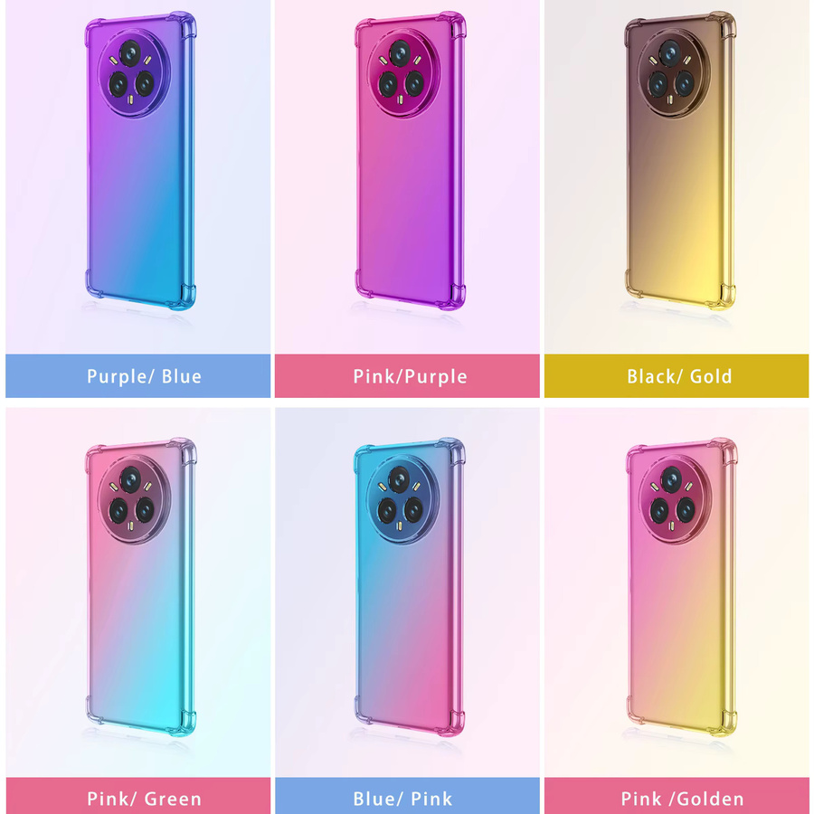 Foohly Stoßfeste Gradient TPU Schutzhülle für Realme 14 Pro Plus und Realme 14 Pro 5G in Transparent - Bild 2
