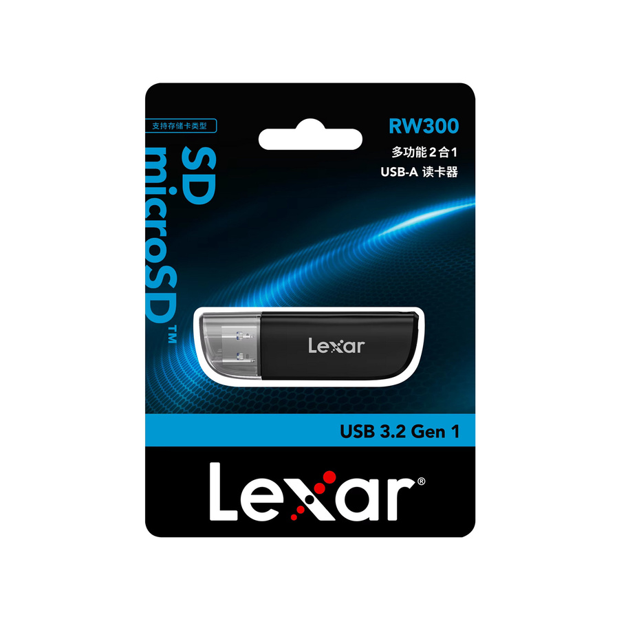 Lexar RW300U 2in1 USB 3.2 Gen1 Kartenleser für MicroSD und SD-Karten in Schwarz - Bild 5