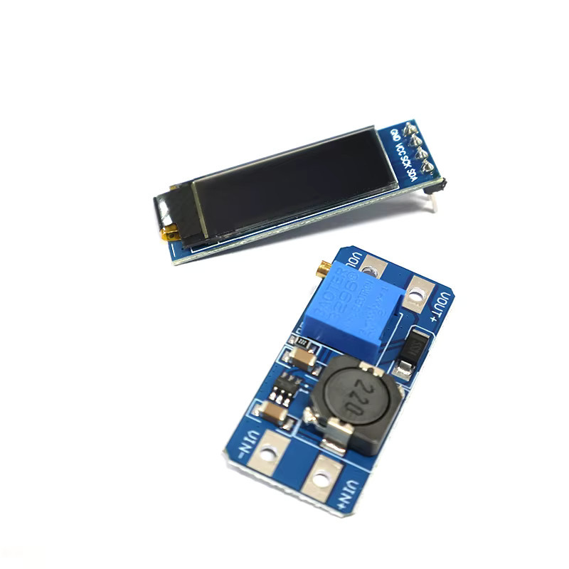 MT3608 Boost Converter mit 0,91 Zoll OLED Display Combo SSD1306 I2C 128x32 Power und Display Kit für Arduino ESP32 in Blau - Bild 2
