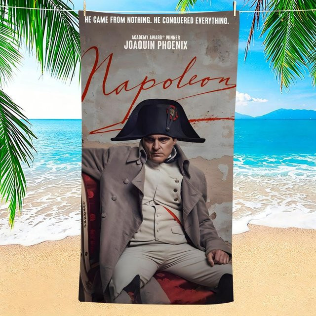 Schnelltrocknendes Mikrofaser Strandtuch von JMG Household Supplies mit Napoleon Bonaparte Grafik, Multicolor, Breite: 60 cm, Höhe: 35 cm - Bild 1
