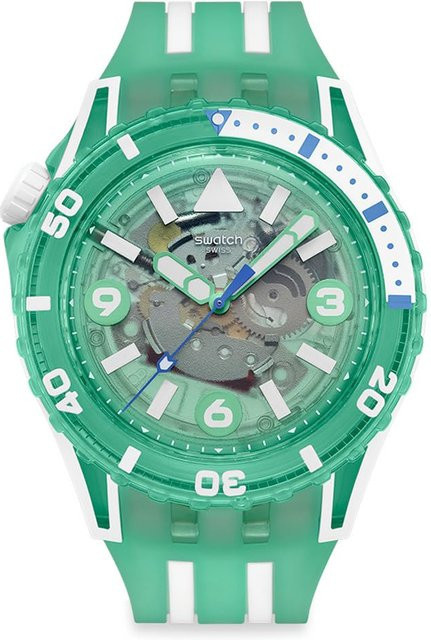 Swatch Analoguhr Scubaqua Medusae, Kunststoff, Grün, Unisex - Bild 1