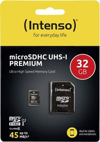 Intenso Premium microSDHC Speicherkarte 32 GB Class 10 UHS-I in Schwarz - Bild 1