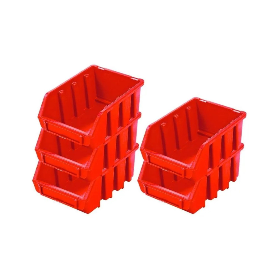 PROREGAL SuperSparSet 5x Sichtlagerboxen aus Polypropylen in Rot, H x B x T: 16,1 x 11,6 x 7,5 cm - Bild 2