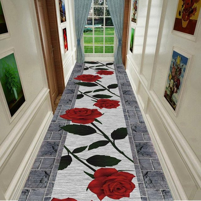 Super Six Moderner Flurteppich mit geometrischem Muster, Rutschfest und Waschbar, Mehrfarbig, B: 90 cm, L: 400 cm - Bild 1