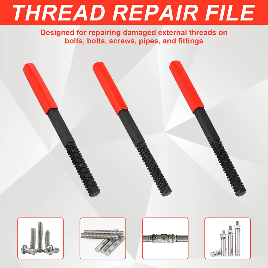 Toorise Gewinderestaurierungs-Set aus gehärtetem Stahl für metrische Gewinde von 0,75 bis 3,0 mm zur Reparatur von Bolzen, Schrauben und Rohren - Bild 2
