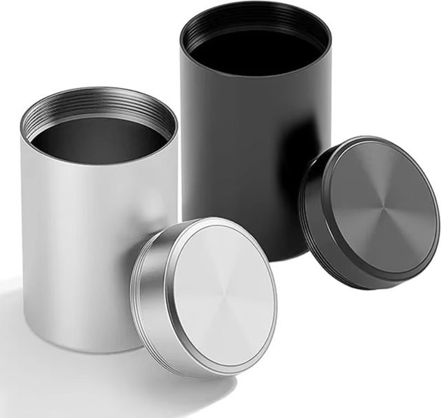 Tragbarer Mini Lebensmittelbehälter aus Glas und Aluminiumlegierung in Silber für Nüsse, Süßigkeiten oder Tee, feuchtigkeitsbeständig und ideal für Reisen - Bild 1