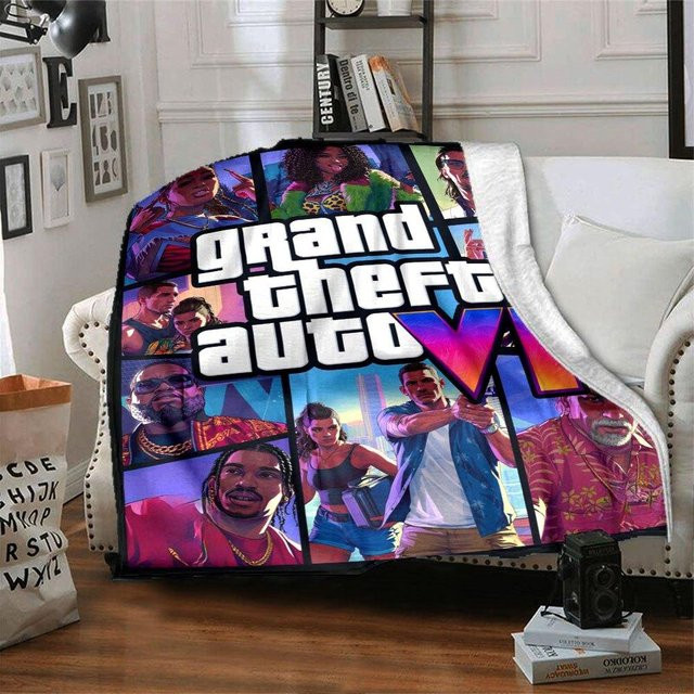 Grand Theft Auto Flanellldecke von Yun2 Home, schwarz und mehrfarbig, B/B: 80 x 120 cm - Bild 1