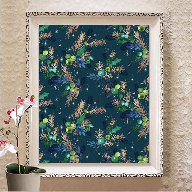 FIYO 5D DIY Diamantmalerei Set mit floralem Weihnachtsmotiv in Multicolour, Mosaikkunst Bild aus Strasssteinen, Breite: 30 cm, Höhe: 20 cm - Bild 1