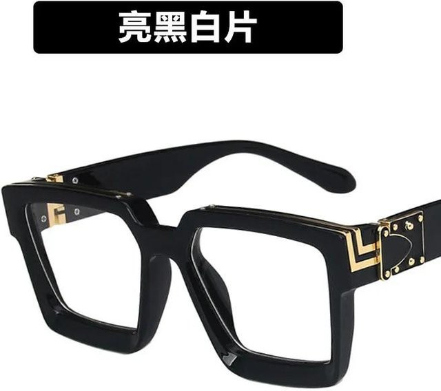 Yiran toy Sonnenbrille Rechteckig, Kunststoff, Vollrand, Damen, Black - Bild 1