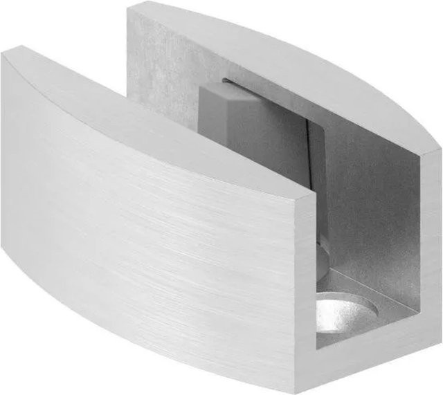 FeNau Bodenführung für Glasschiebetüren aus V2A Edelstahl in Silber, einstellbar für 8-12 mm Glas - Bild 1