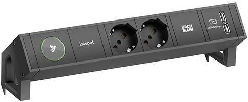 Bachmann Steckdosenleiste 902840 in Schwarz mit USB-C Anschluss - Bild 1