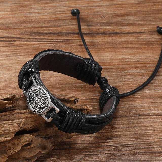 Lederarmband, Vintage, Schwarz, Herren - Bild 1