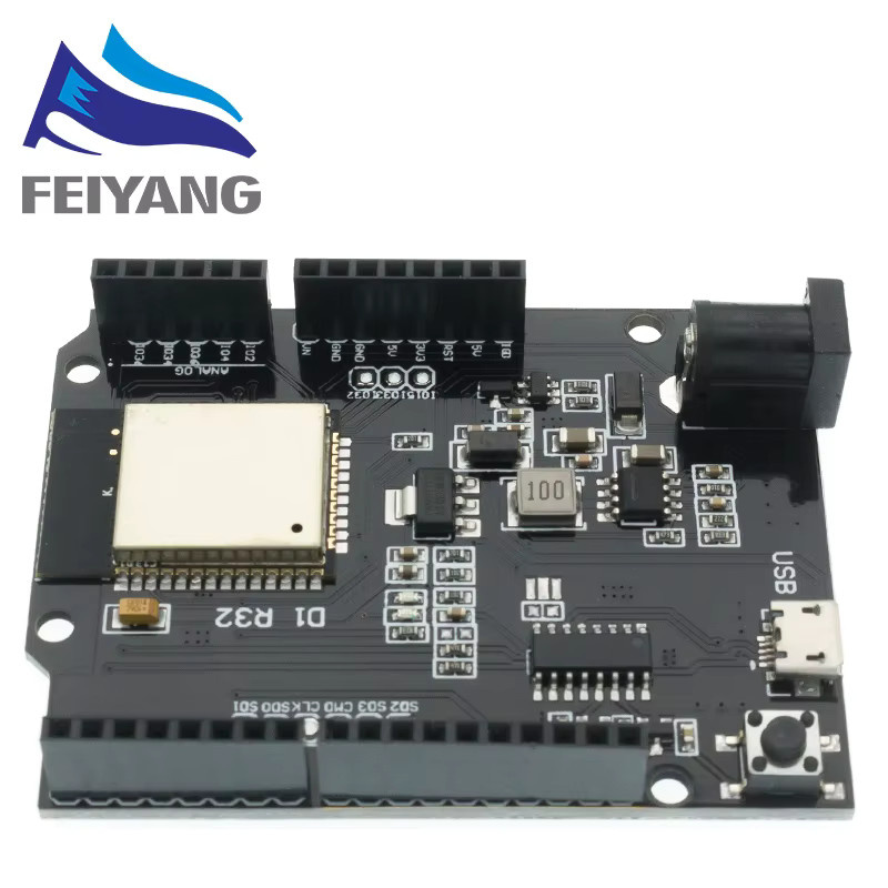 SAMIROB ESP32 Entwicklung Board für Wemos D1 Mini und Arduino UNO R3 mit WiFi und Bluetooth, Schwarz, 4MB Speicher - Bild 4