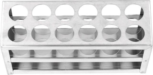 Igeteck Reagenzglasständer aus 304 Edelstahl mit 12 Löchern für 23mm Reagenzgläser in Grau/Silber - Bild 1