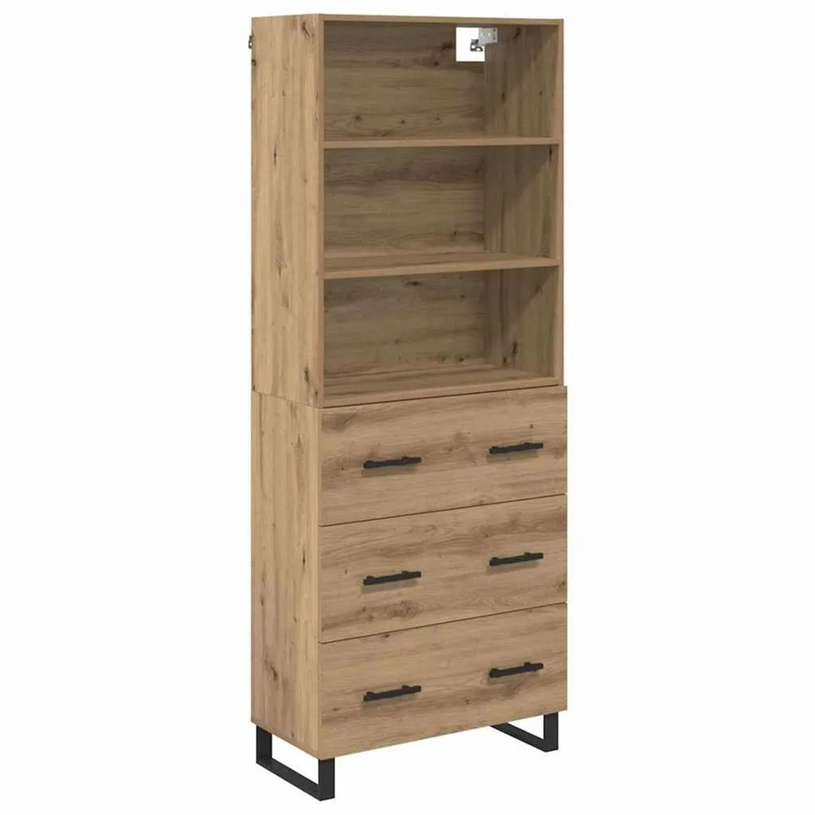vidaXL Highboard Artisan-Eiche in Braun aus Holzwerkstoff, B/T/H: 69,5 x 34 x 180 cm - Bild 2